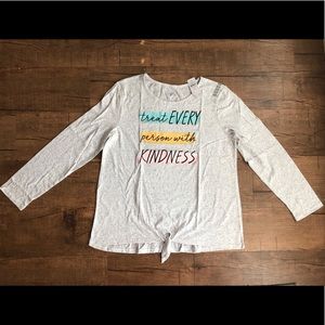 JUSTICE Tie Front Long Sleeve Shirt